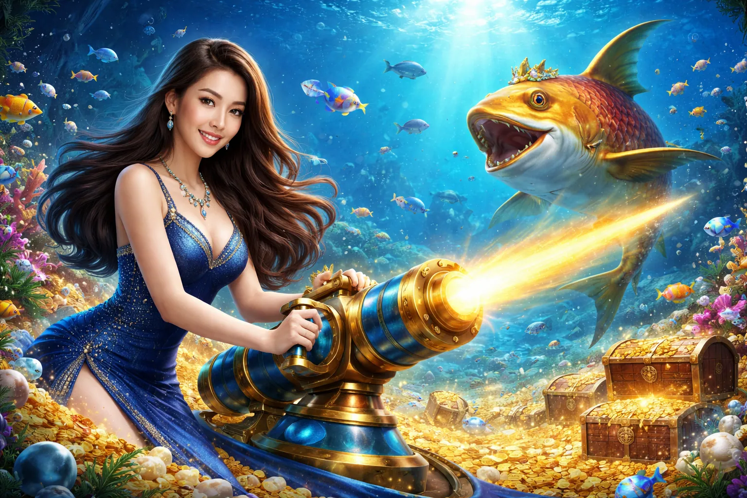 Hình ảnh nền game Bắn Cá Online 3D sống động